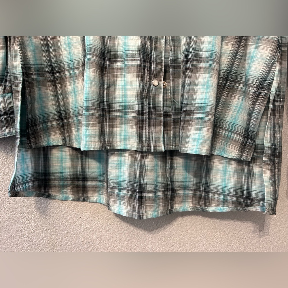 Panhandle Plaid Pearl Snap Shirt Size Medium NWT - Picture 11 of 16